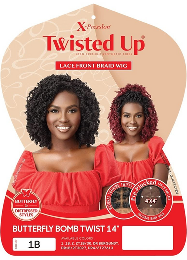 OUTRE Braided Wig X-Pression Twisted Up Lace Front 4X4 -Butterfly Bomb Twist 14